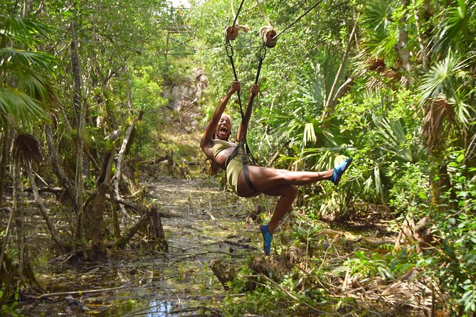 Adventure in the Mayan Jungle with ATV and Zip Line in Tulum - The abseiling wall and the cave cenote