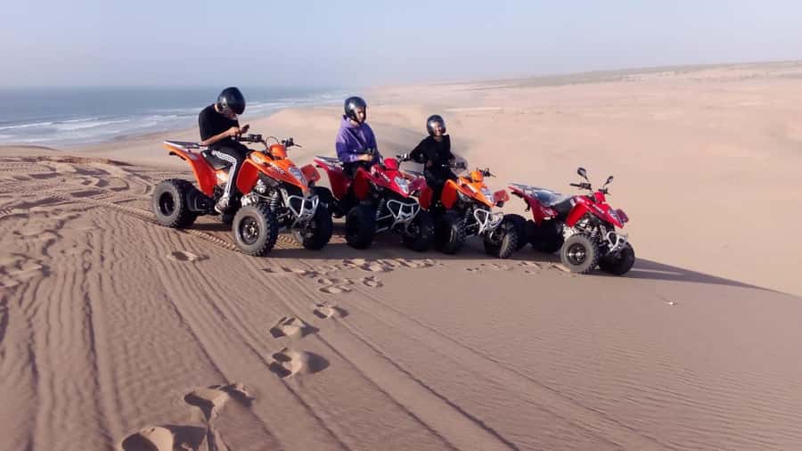 Agadir/Taghazout: Quad Bike and Sandboarding Tour - The minibus ride from Agadir, Taghazout, Anza, or Tamraght