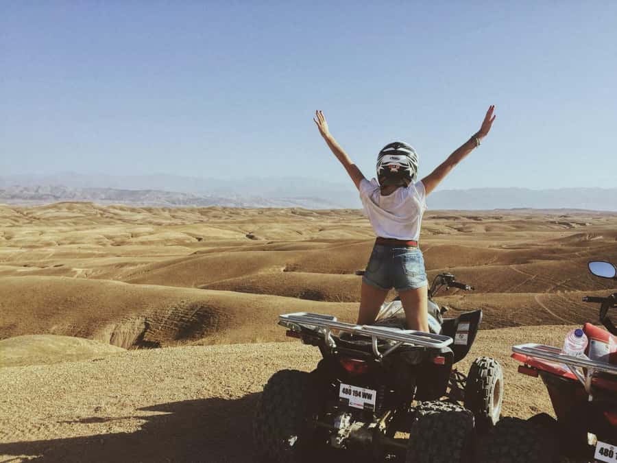 Agafay Desert Quad Biking - Getting set up before the ride