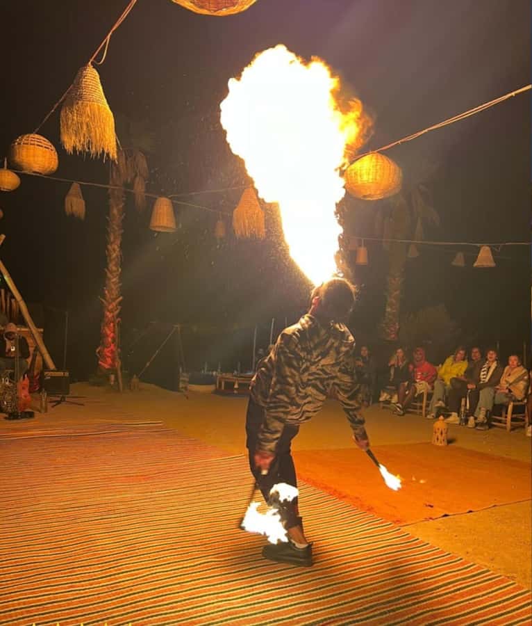 Agafay tour Quade Bike, Sunset and Romantic Dinner Show - A short camel ride as darkness arrives