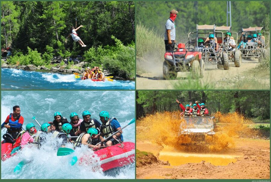 Alanya: Rafting, Zipline, Quad, Buggy, Jeep Tour with Lunch - Rafting through ten rapids