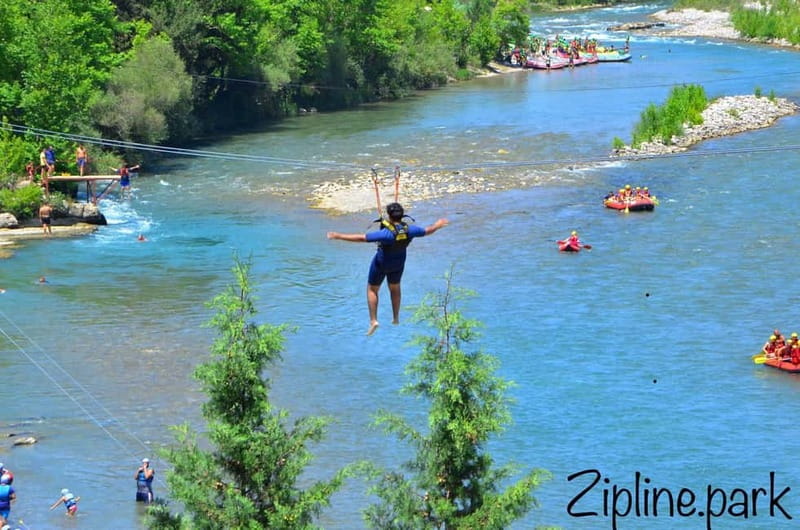 Alanya/Side/Antalya: Canyon Rafting, Buggy & Zipline Tour - Ziplining after another 45 minutes on the river