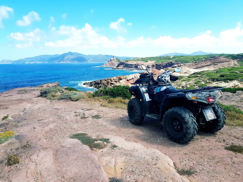 Alghero: Guided Quad Tour with Swim Stop - Starting near Palmavera and getting ready to ride