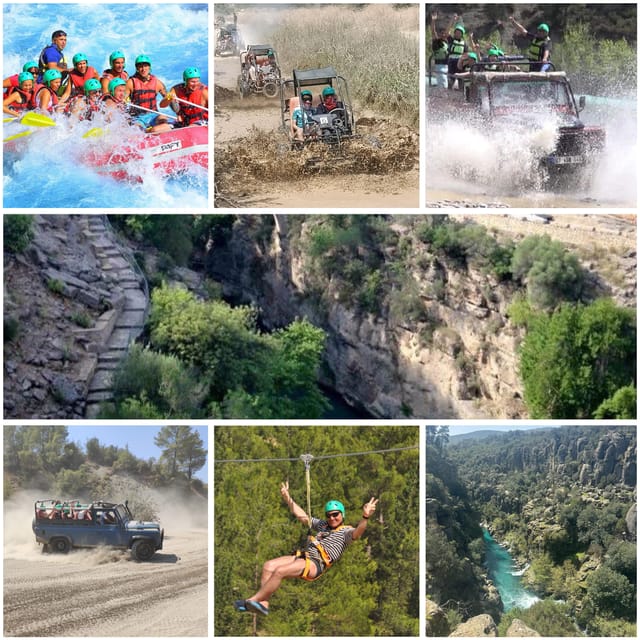 Antalya: Rafting Jeep Buggy&Quad Safari zipline canyon visit - Rafting on rushing water