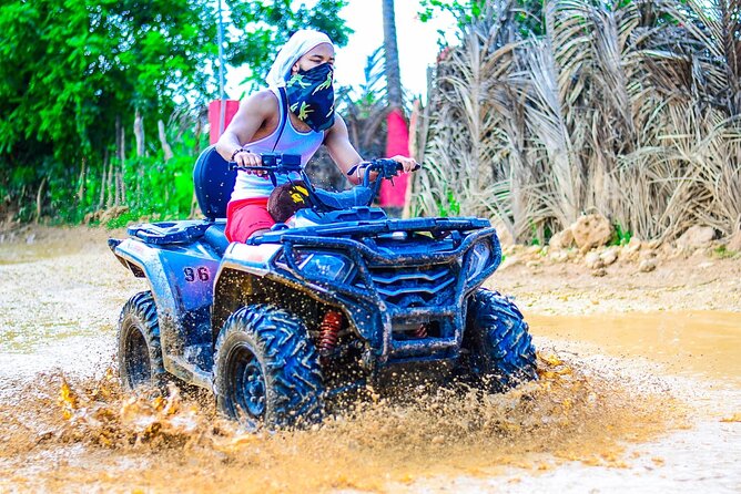 ATV Adventure to Water Cave and Macao Beach - Entering the clear-water cave