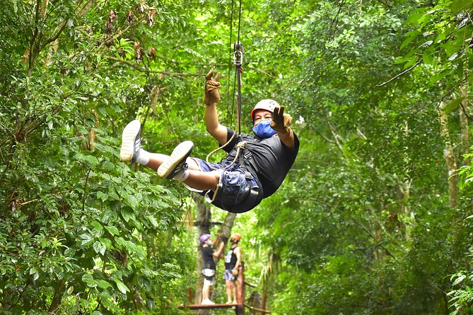 ATV Combo Horseback Riding, ATV, Ziplines, Cenote and Lunch - Ziplines first, with a view over the trees