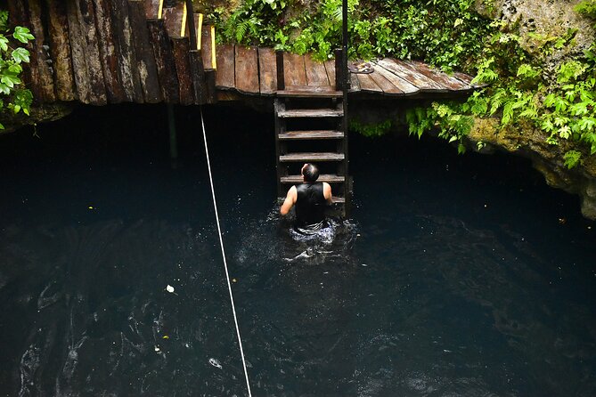 ATV Combo Horseback Riding, ATV, Ziplines, Cenote and Lunch - Cooling off in a Mayan cenote