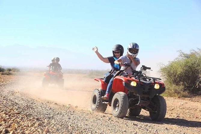 ATV Quad biking in Marrakech desert palmgrove - Riding through the palm groves