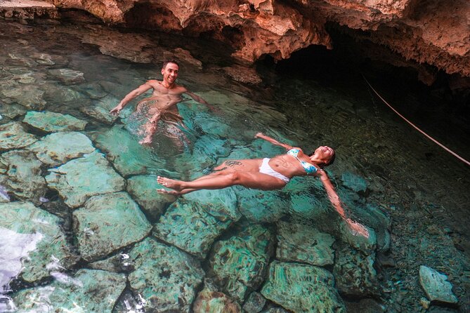 ATV Single, Tulum Ruins & Underground Cenote from Cancun - Entering the underground cenote at Casa Tortuga