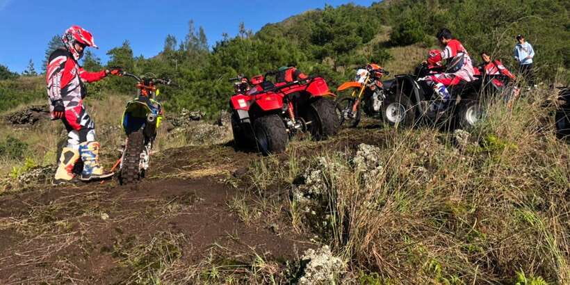 Bali: ATV Batur Sunrise, Lava, Pine Forest and Hot Spring - Riding the ATV toward sunrise
