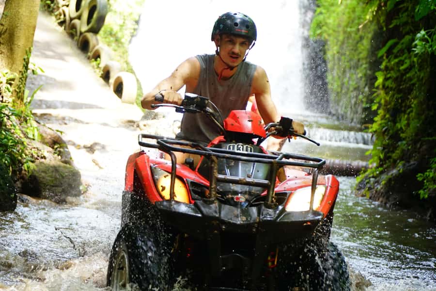 Bali: Gorilla Cave Quad Bike Tour & Cretya Infinity Pool - Key points at a glance