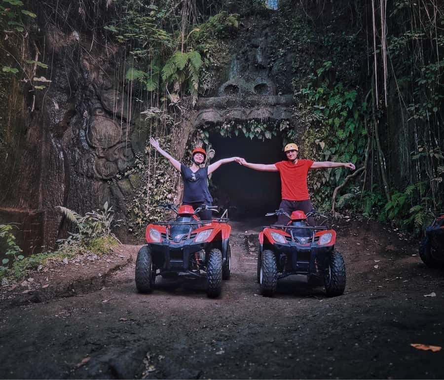 Bali: Ubud Gorilla Cave Track ATV & Waterfall Tour with Meal - Safety briefing, helmets, and choosing your quad bike