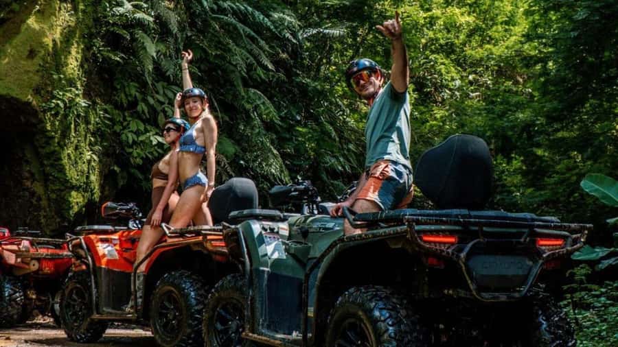 Bali: Waterfall Gorilla Cave ATV & Ubud Rafting Trip & Lunch - Eight terrains on the Kingkong Cave ATV route