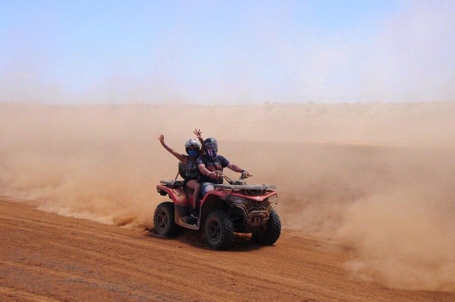 Boa Vista: Off-Road Quad Bike to Santa Monica & Caves - Riding the dunes of Morro de Areia