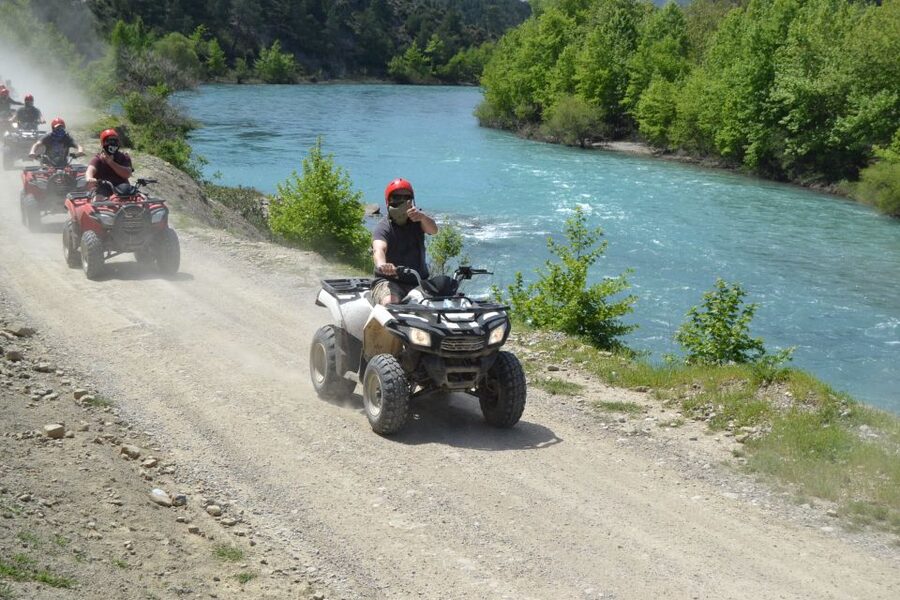 City of Side: Quad Safari Tour - The first 10 km: dirt tracks beside the river