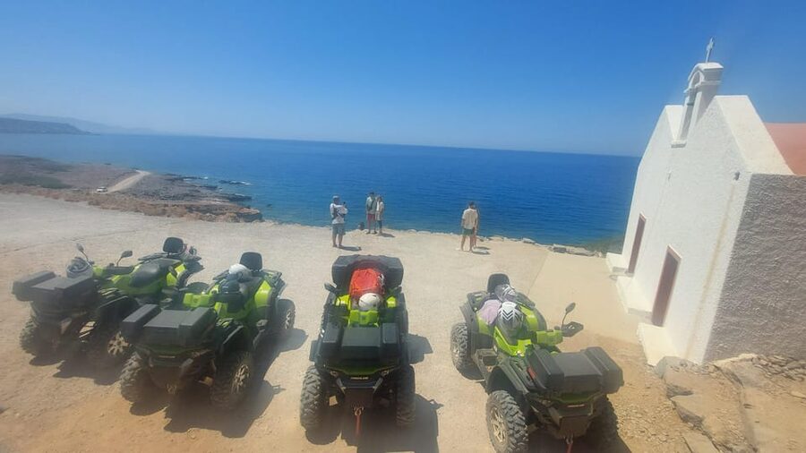CRETE :MALIA HERSSONISOS QUADS ECOTOUR ADVENTURE - HIGH PERF - Vrachasi and the monastery above the village