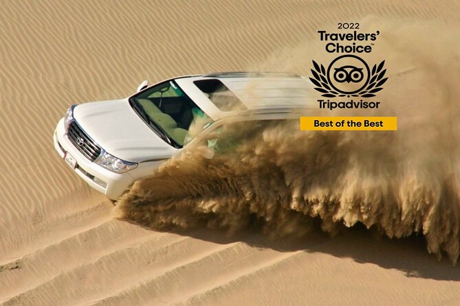 Desert safari, Dune bashing, sandboarding, camel, ATV Option - Sandboarding adds a short burst of fun