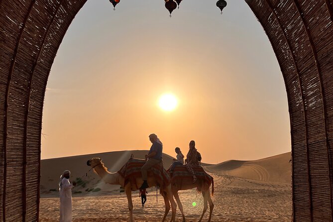 Desert Safari with Dune Bashing and Camel Ride plus Sand Boarding - The Bedouin-style camp and its welcome