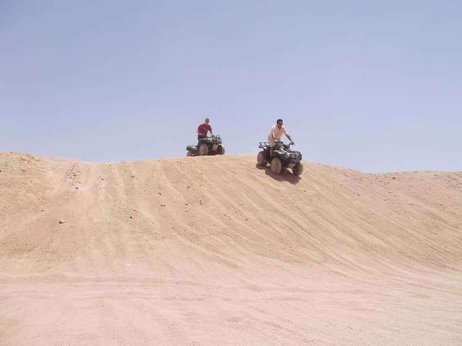 Desert Sunset Quad Bike ATV for 50Km, Oriental Show, Dinner, - Riding 25 km to the valley