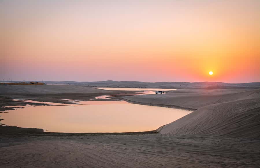 Doha Activities: Desert Safari, Dune Bashing & Inland Sea - Camel riding at the desert stop