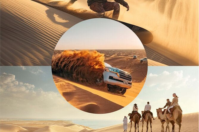 Doha Desert Excursion Dune Bashing Sandboarding Camel Ride - From Doha streets to open desert