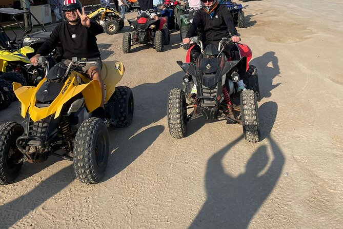Doha Qatar ATV Quad Bike Buggy Dune Bashing and Camel Ride - Who will enjoy this most?