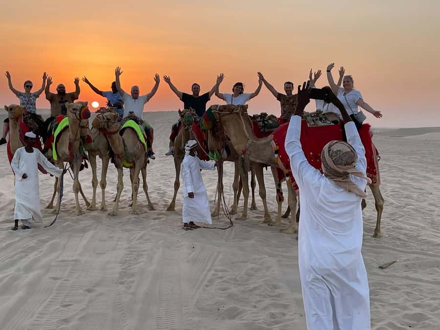 Doha: Sunset Safari, Dune Bashing, Sandboarding & Camel Ride - The short camel ride at the local camp