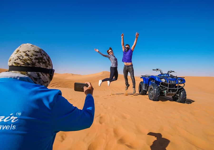 Dubai: Adventure Quad Bike Safari, Camel Ride & Refreshment - Morning Cool or Afternoon Sunset