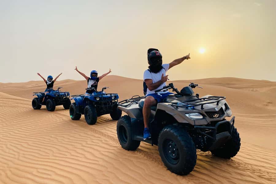 Dubai: Desert Safari, Quad Bike, Camel Ride & Al Khayma Camp - The optional quad bike ride at Lahbab