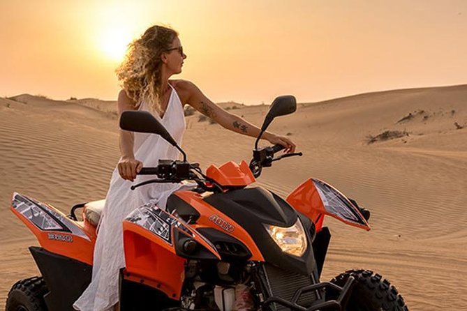 Dubai Evening 4x4 Desert Safari ATV Bike ,Camel Ride , BBQ Dinner - Quad biking is thrilling, but not open desert