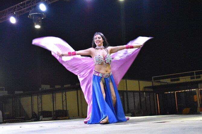 Dubai Evening Desert Safari With Transfers Dune Bashing & Dinner - Belly dancing, Tanoura, fire shows, and shisha