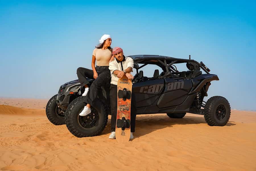 Dubai: Extreme Can-Am Buggy Desert Safari Adventure - Sandboarding and the photo stop