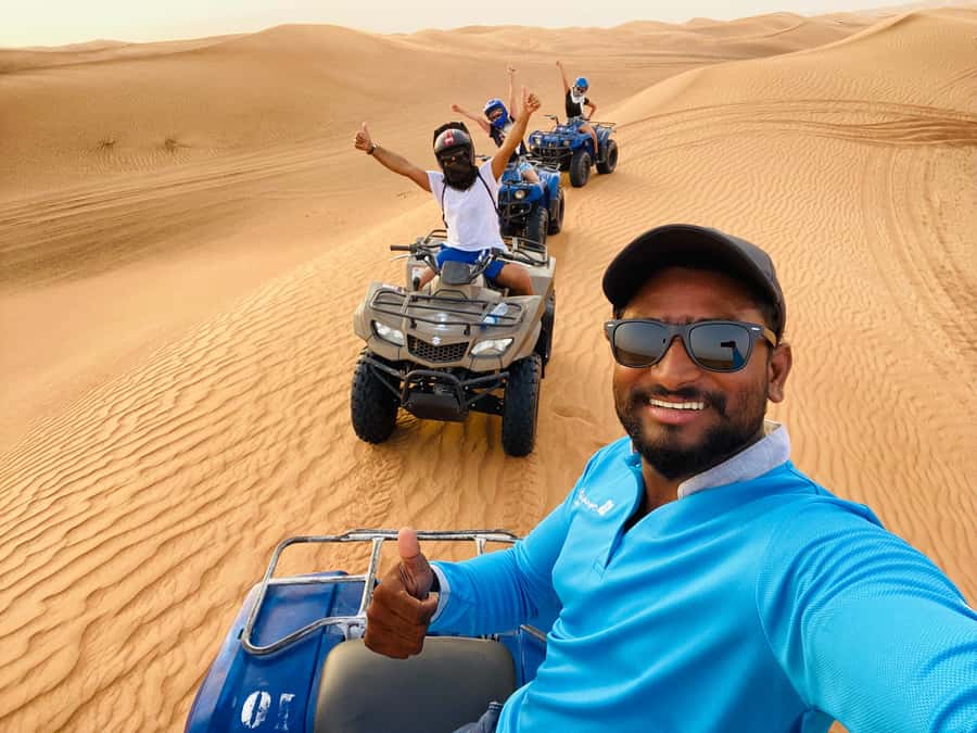 Dubai: Half-Day Desert Safari, Camel Ride, ATV & Dune Buggy - A short camel ride and a falcon encounter