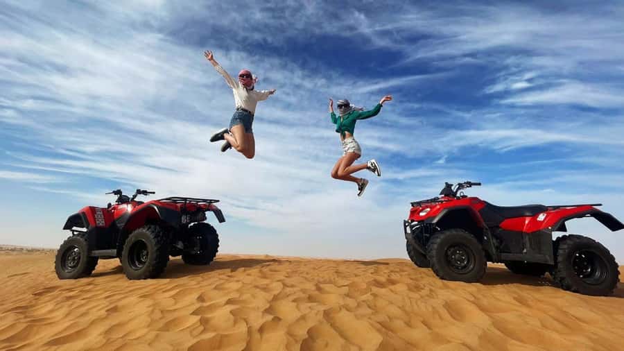 Dubai: Quad & ATV Bike, Red Dune Desert and Safari Adventure - Learning the quad bike at Lahbab