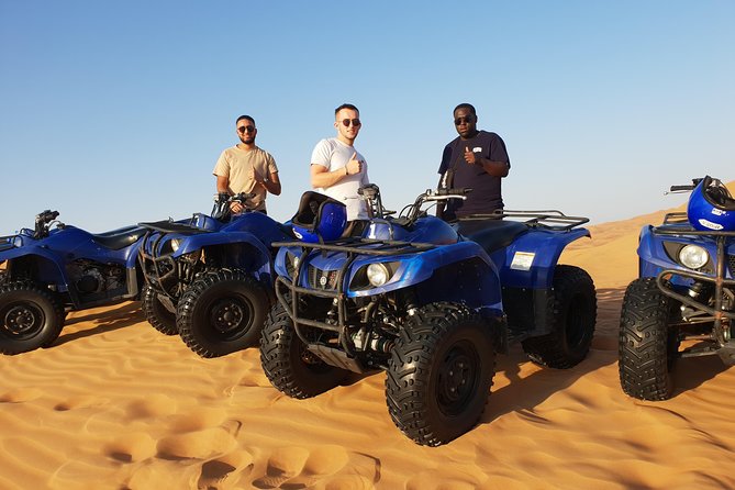 Dubai: Quad Bike Safari, Camels, & Camp with BBQ Dinner - A very short camel ride