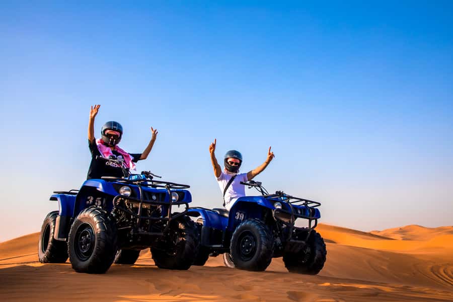 Dubai: Red Dunes Quad Bike, Dune Buggy, Camel & Refreshments - Falcon photographs and desert refreshments