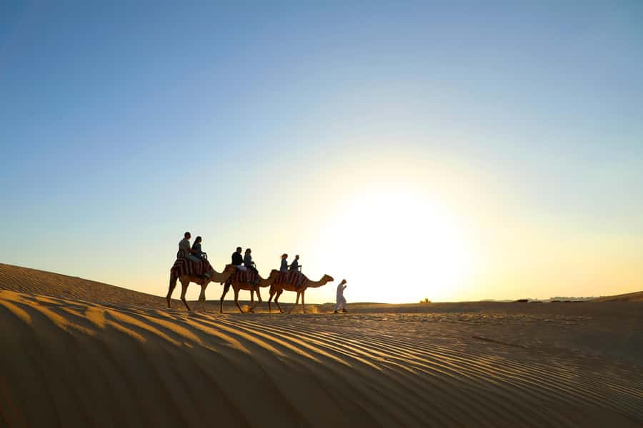 Dubai: Red Dunes Quad Bike with Sandboarding, Camels and BBQ - Camel rides, coffee, and the Al Khayma camp