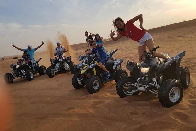 Evening Red Dunes Safari with Quad Biking, BBQ Dinner & LiveShows - Camel riding and quad biking at Lahbab