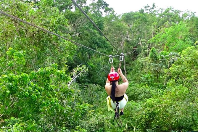 Family ATV Cenote Five Zip Lines Photos Taco Lunch Tequila Taste - A six-hour day built around motion and water