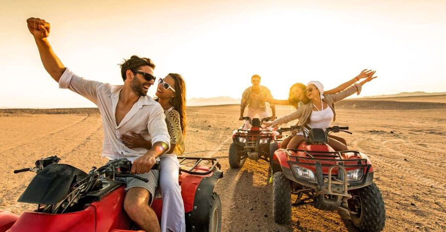 From Agadir or Taghazout: Quad Biking Safari Desert Trip - Moroccan tea, biscuits, music, and a local stop