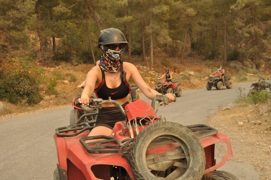 From Belek, Antalya Thrilling Quad Safari Adventure - Kurşunlu Waterfall or Lara Beach?