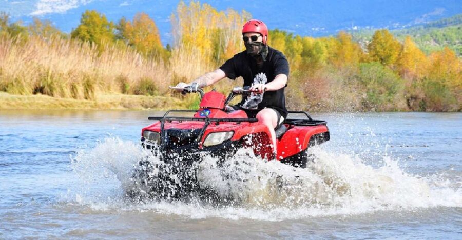 From city of Side: Taurus Mountains Quad ATV Tour - The first stretch through pine forest