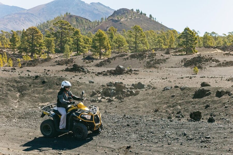 From Costa Adeje: Mount Teide Forest Off-Road Quad Bike Tour - Getting ready for a first quad ride