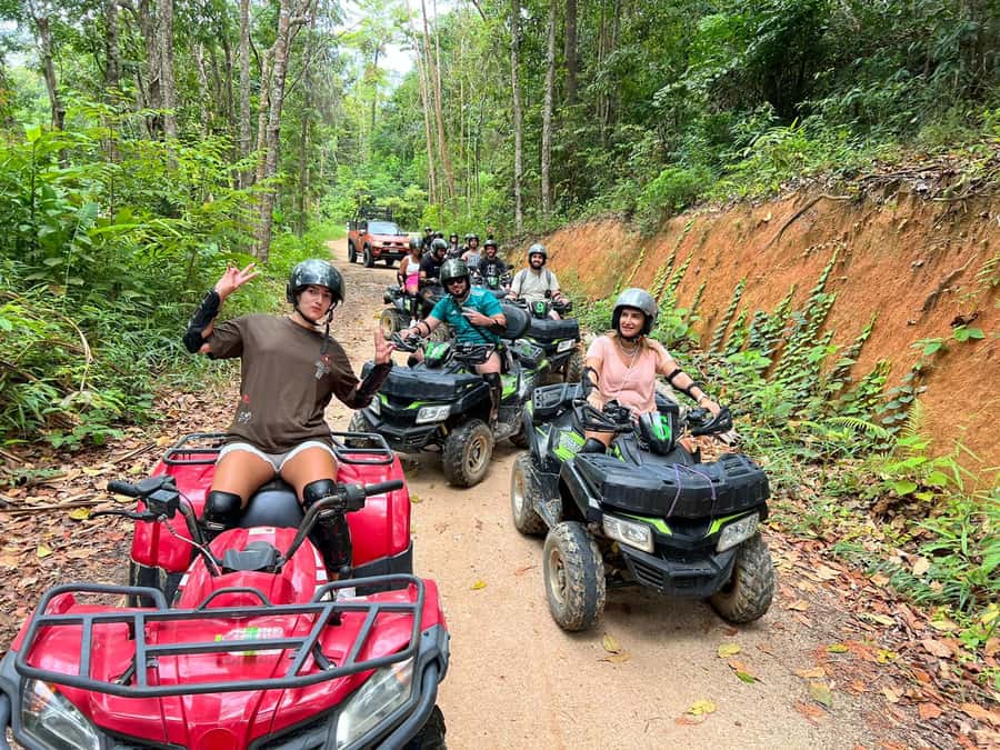 From Ko Pha Ngan: ATV Jungle Adventure Experience - A route with road, jungle, and open track