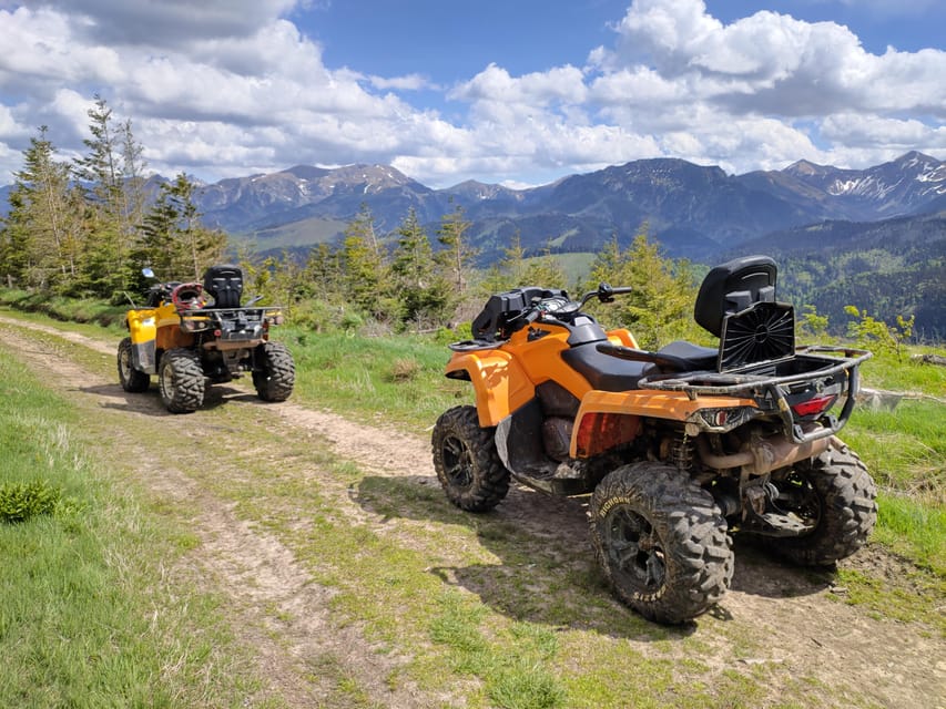 From Krakow: ATV/Snowmobile Ride, Shooting & Hot Springs - Riding Can-Am quads near the Tatra Mountains