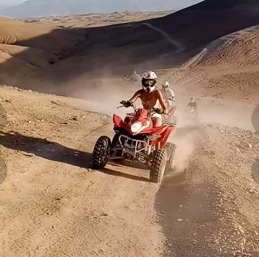 From Marrakech: Agafay Desert Quad Biking Tour with Transfer - From Marrakech to the Agafay trailhead