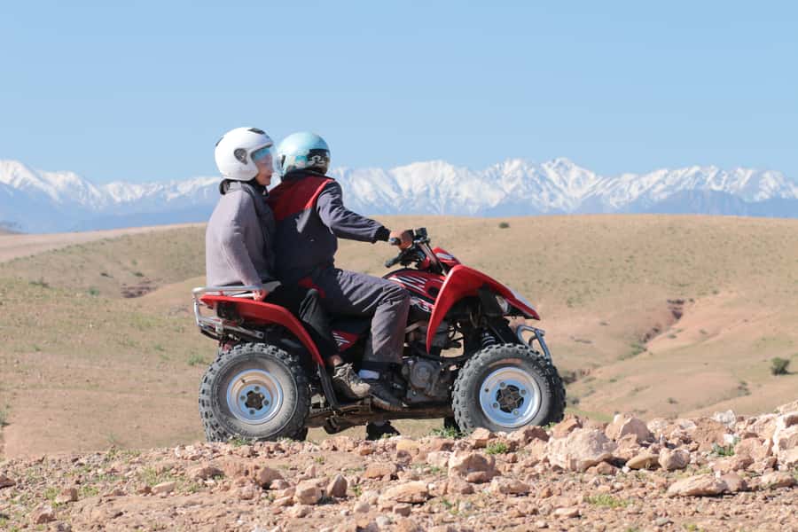 From Marrakech: Guided Quad Biking Tour in Agafay Desert - Pickup from Marrakech and the ride to the lake