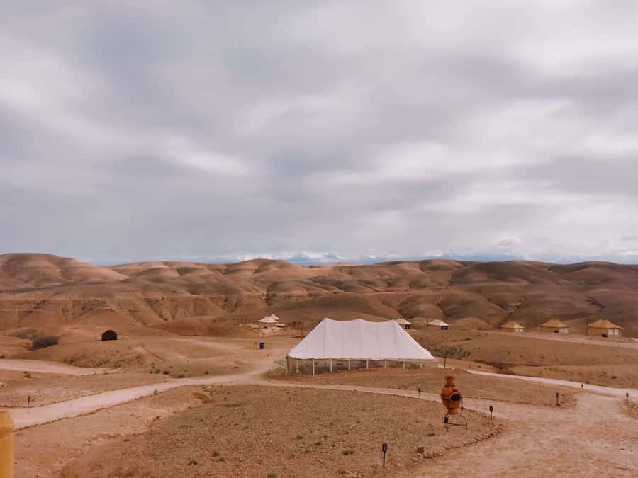 From Marrakesh: Agafay Desert Quad Biking, Camels & Dinner - Sunset over Agafay before dinner