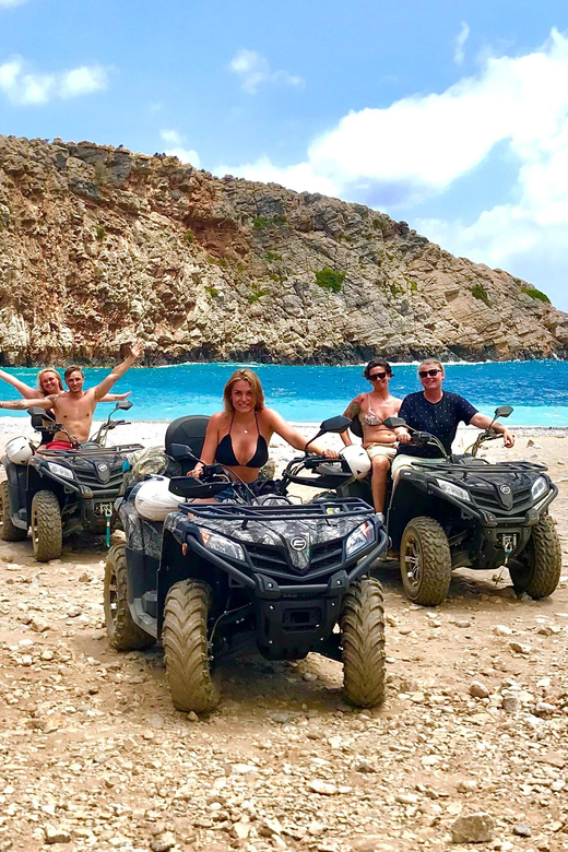 From Platanias: Quad safari with Hotel transfer - The mountain route: olive groves, tracks, and wide views