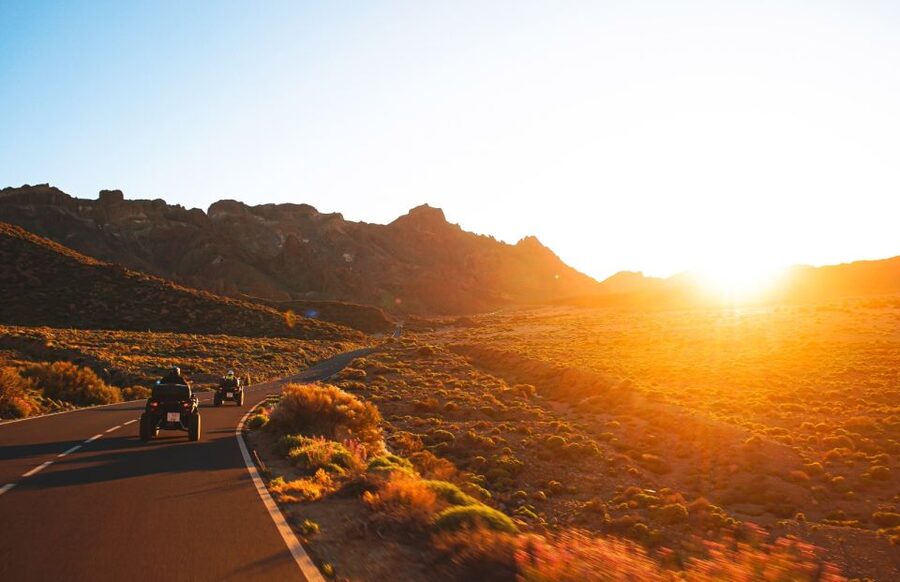 From Santiago del Teide: Sunset Quad Trip to Mount Teide - Riding toward the volcano